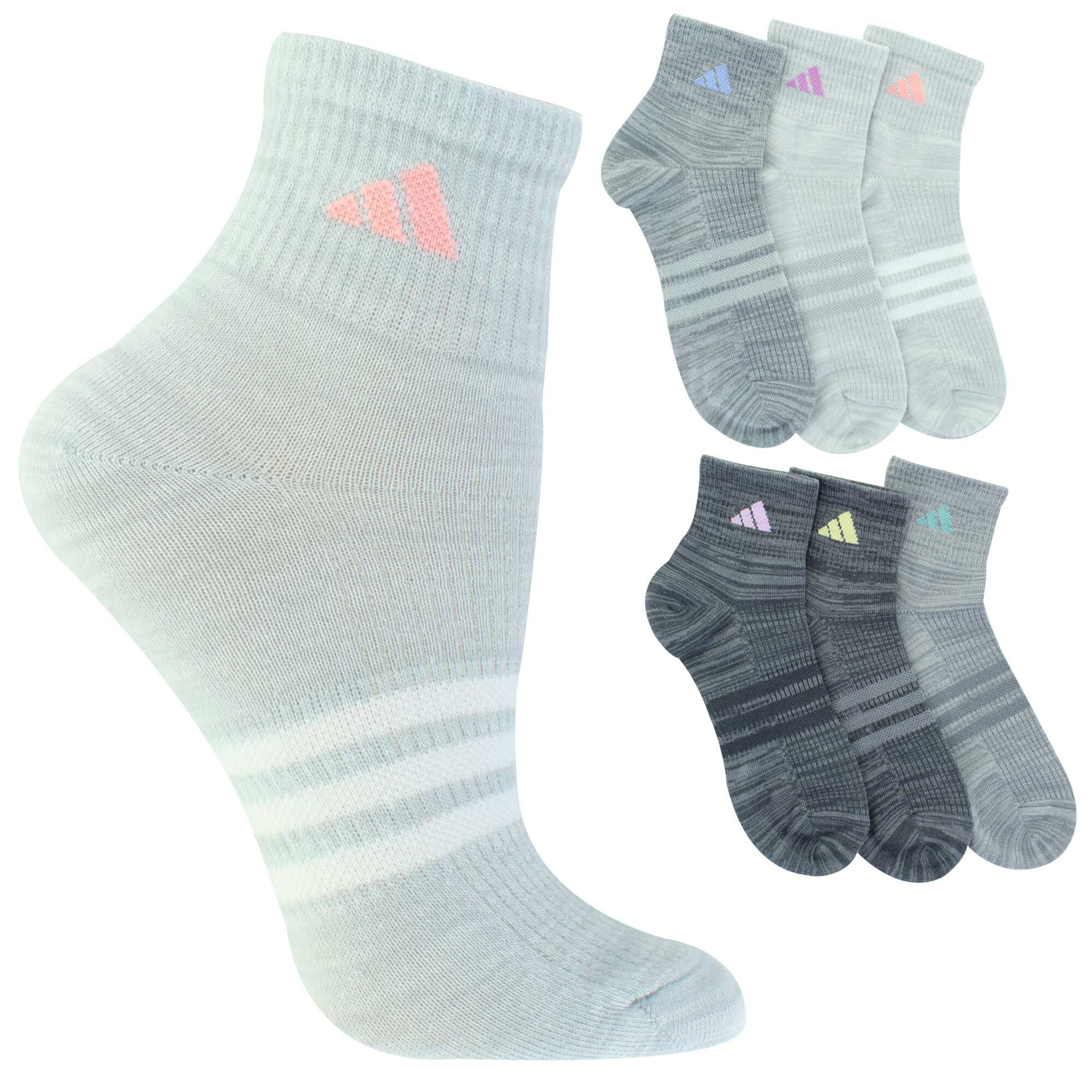 Women's adidas SUPERLITE Quarter 6-Pair Pack Side View With Package
