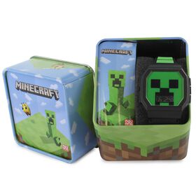 Watches & Jewelry MINECRAFT Digital Watch With Flashing Lights Front Tin View