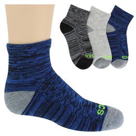 Boys' Socks Kids' Crocs Marled Quarter 3-Pair Pack Side View With Package