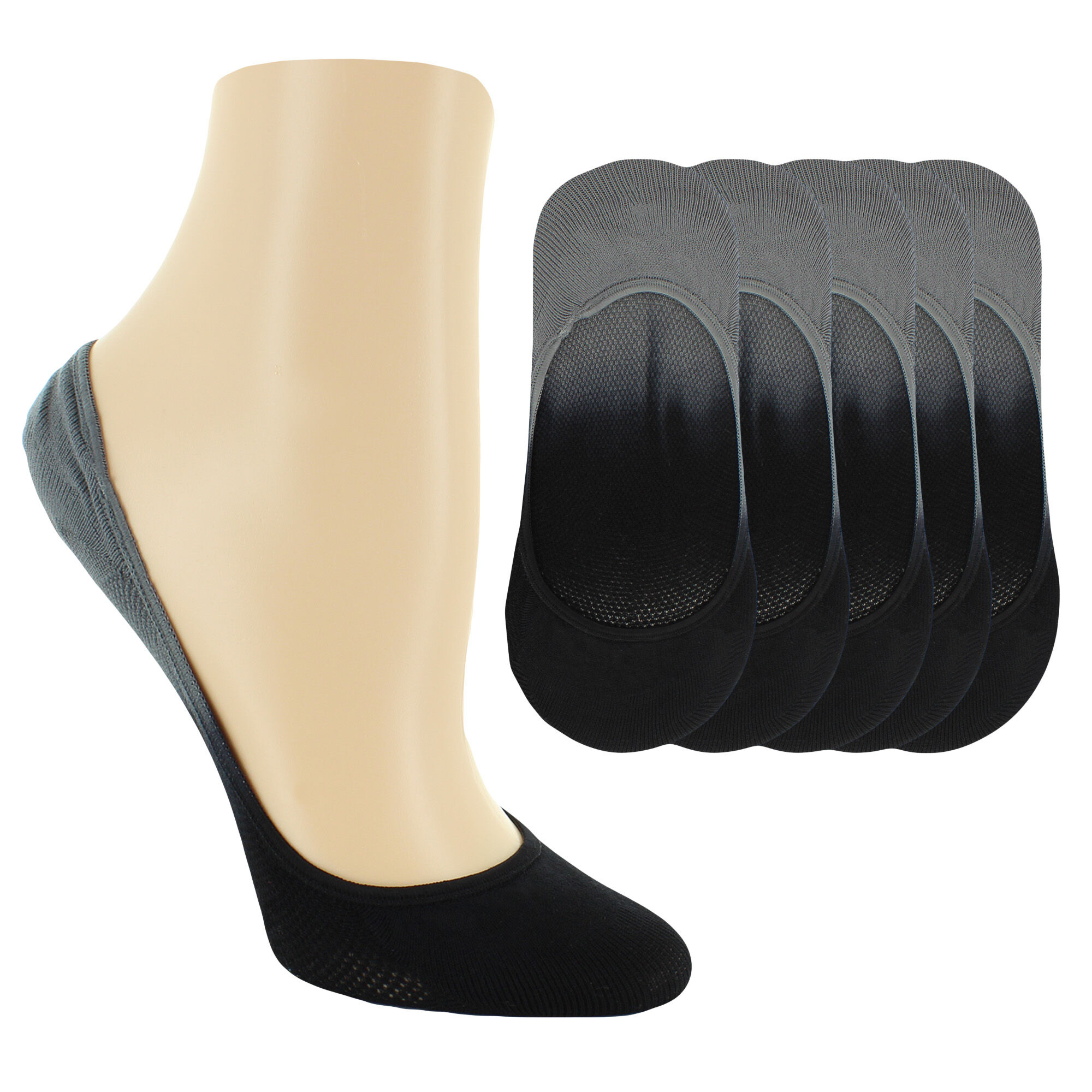 Women's Dominique Nicole Gradient Liner 5 Pairs Side View With Package