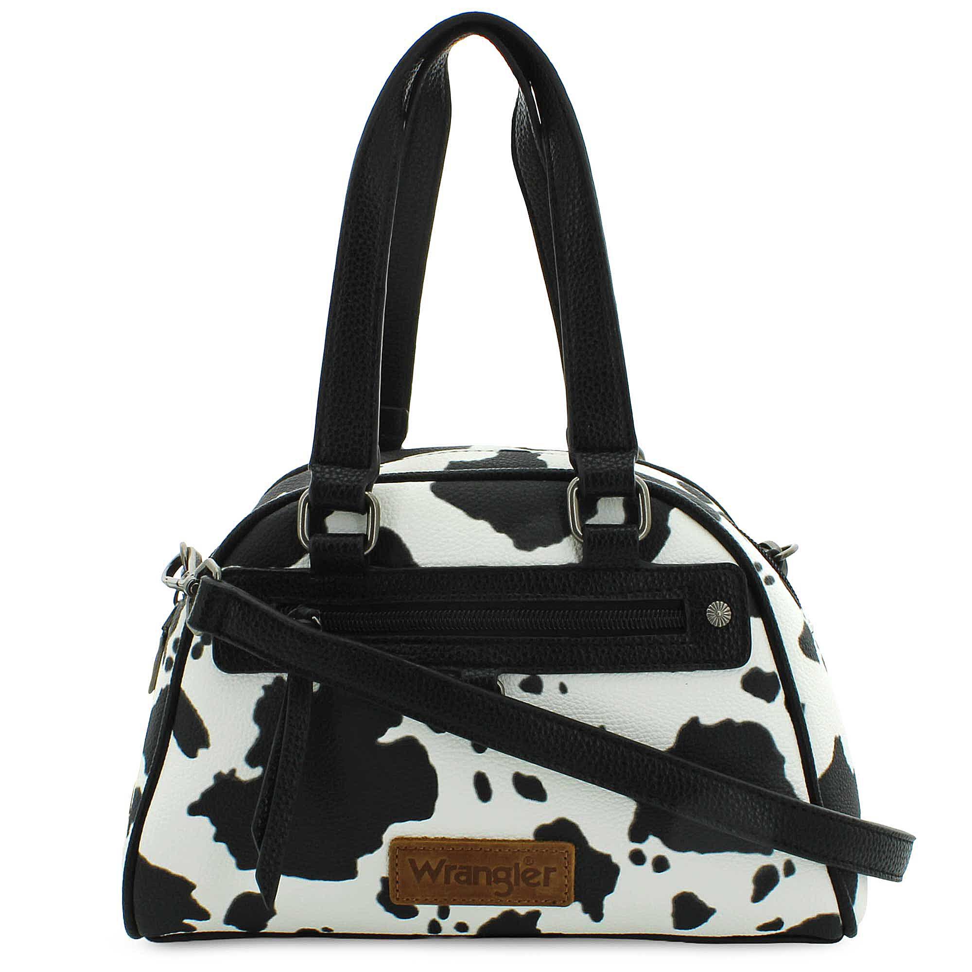 Wrangler Cow-Print Satchel Front View