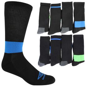 Socks Men's Umbro Color Block Performance Crew 8 Pairs Side View With Package