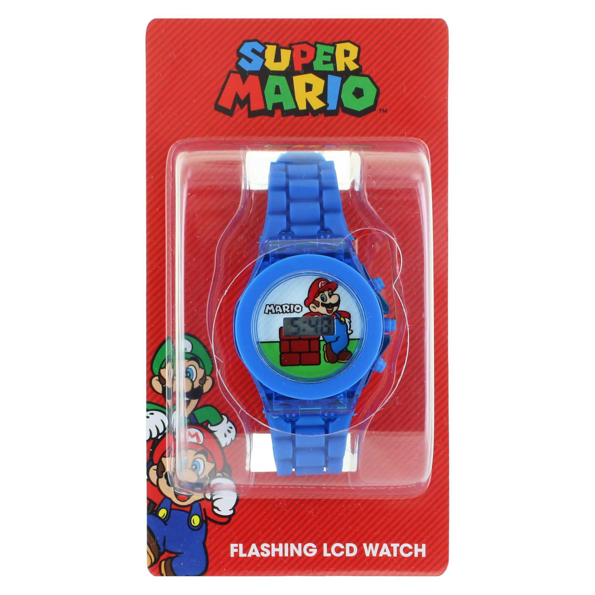 Super Mario Digital Watch With Flashing Lights Front View