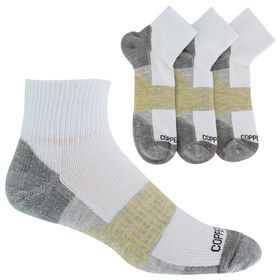 Socks Men's Copper Fit Quarter Crew Work Socks 3 Pairs Side View With Package