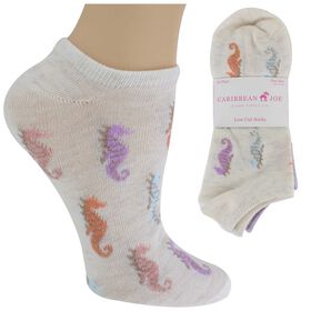 Socks Women's Caribbean Joe Sea Life Low-Cut 10 For $10 Side View With Package