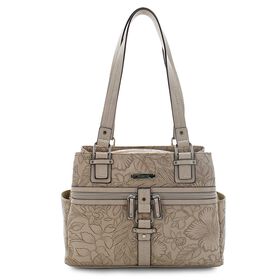  Rosetti Midtown Etched Floral Design Satchel Front View