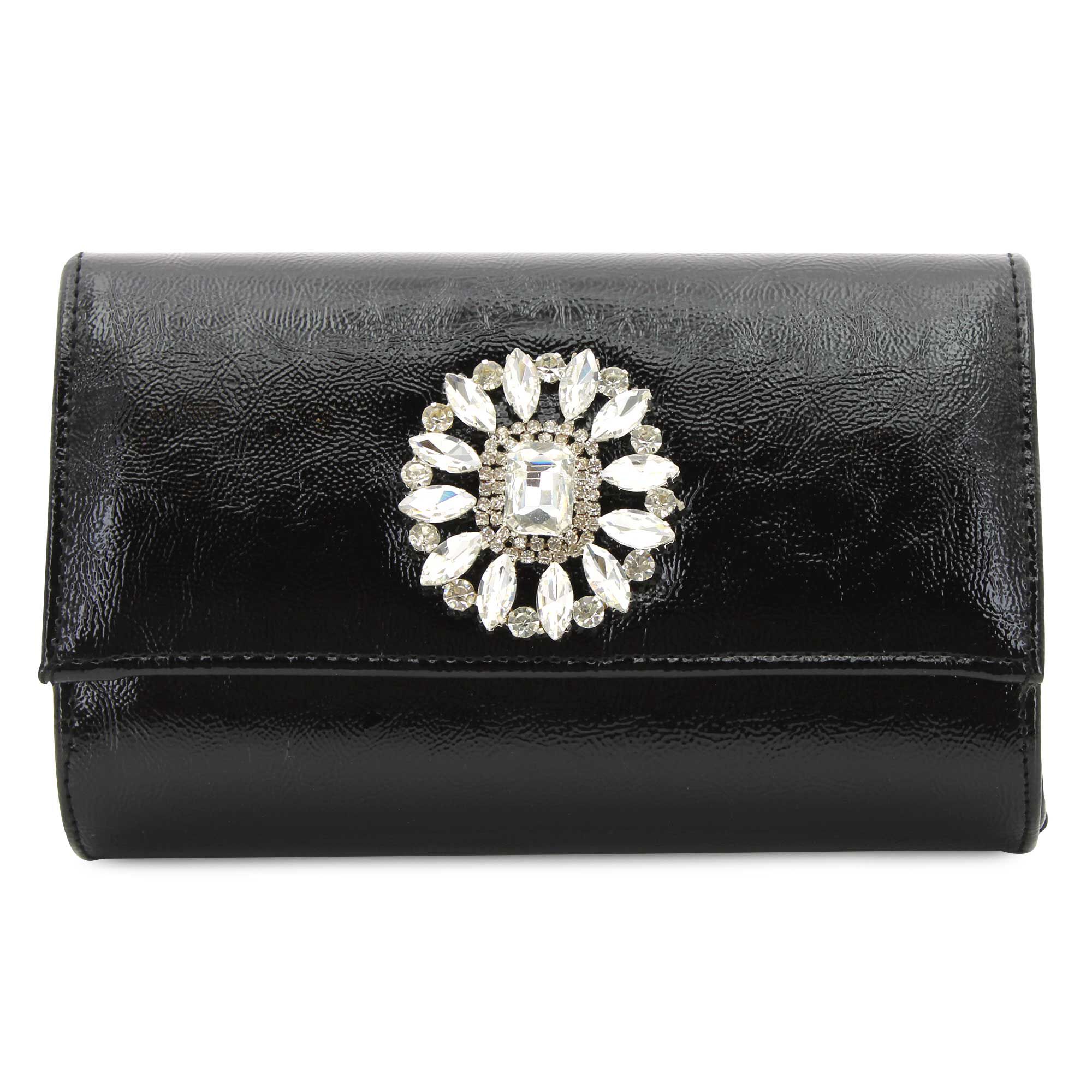 Sasha Fancy Broach Clutch Front View