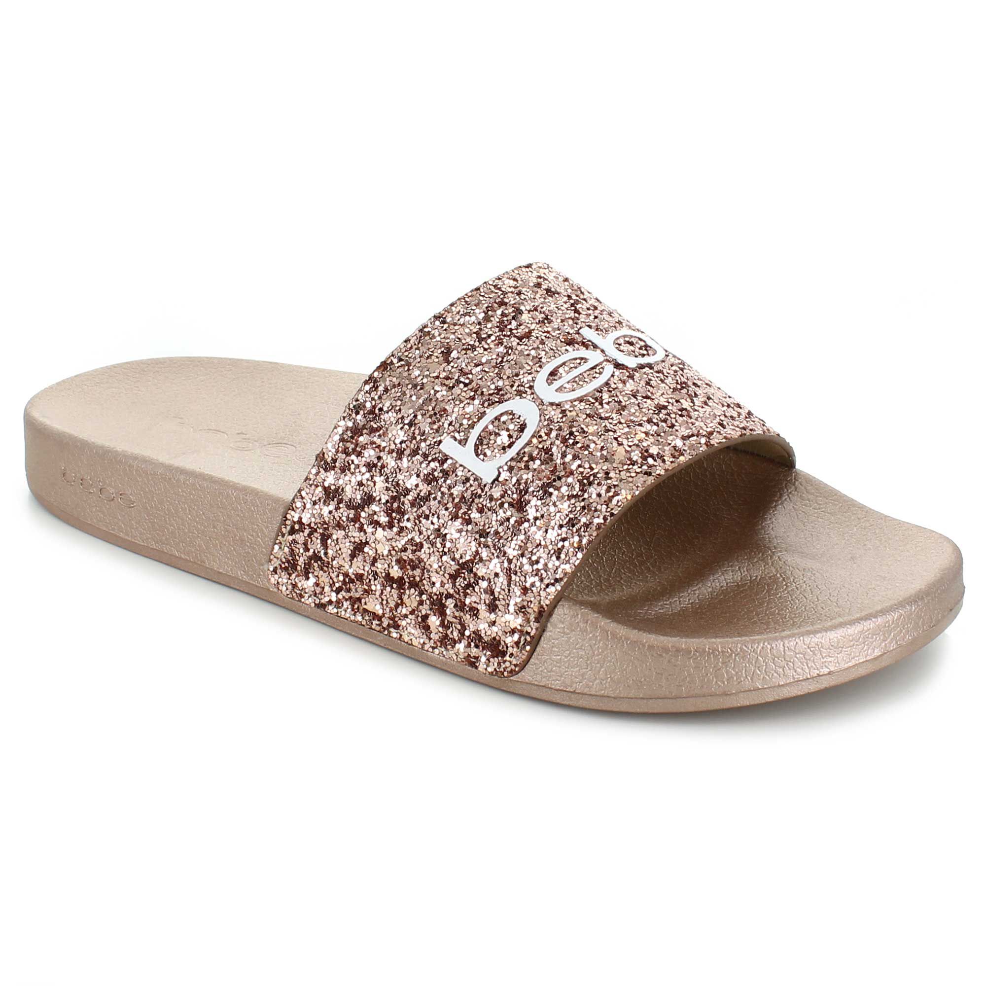 bebe slides rose gold