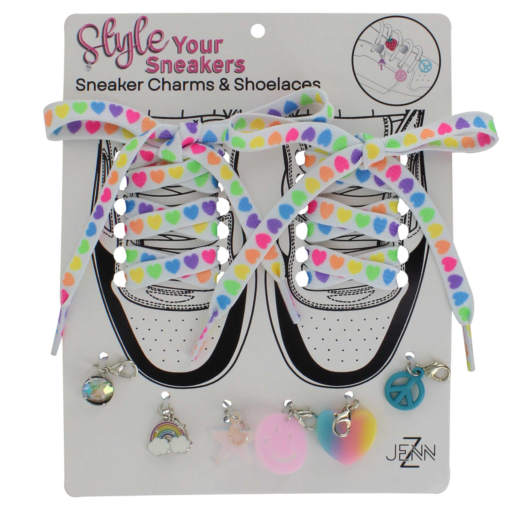 Heart-Themed Sneaker Charms & Shoelaces Front Package View