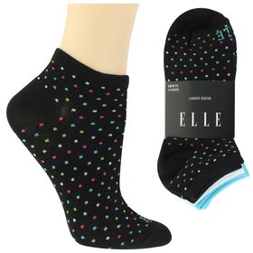 Socks Women's Elle Polka-Dot No-Show 10 For $10 Side View With Package