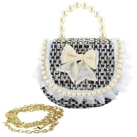 Other Willow & Ruby Tweed With Rhinestone Bow Mini Bag Front View