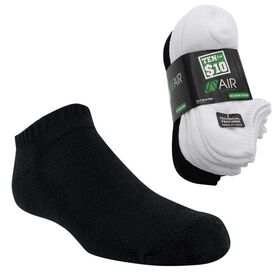 Boys' Socks Kids' Air Sports World No-Show 10 For $10 Kids' Air Sports World No-Show 10 For $10, Black/White, hi-res
