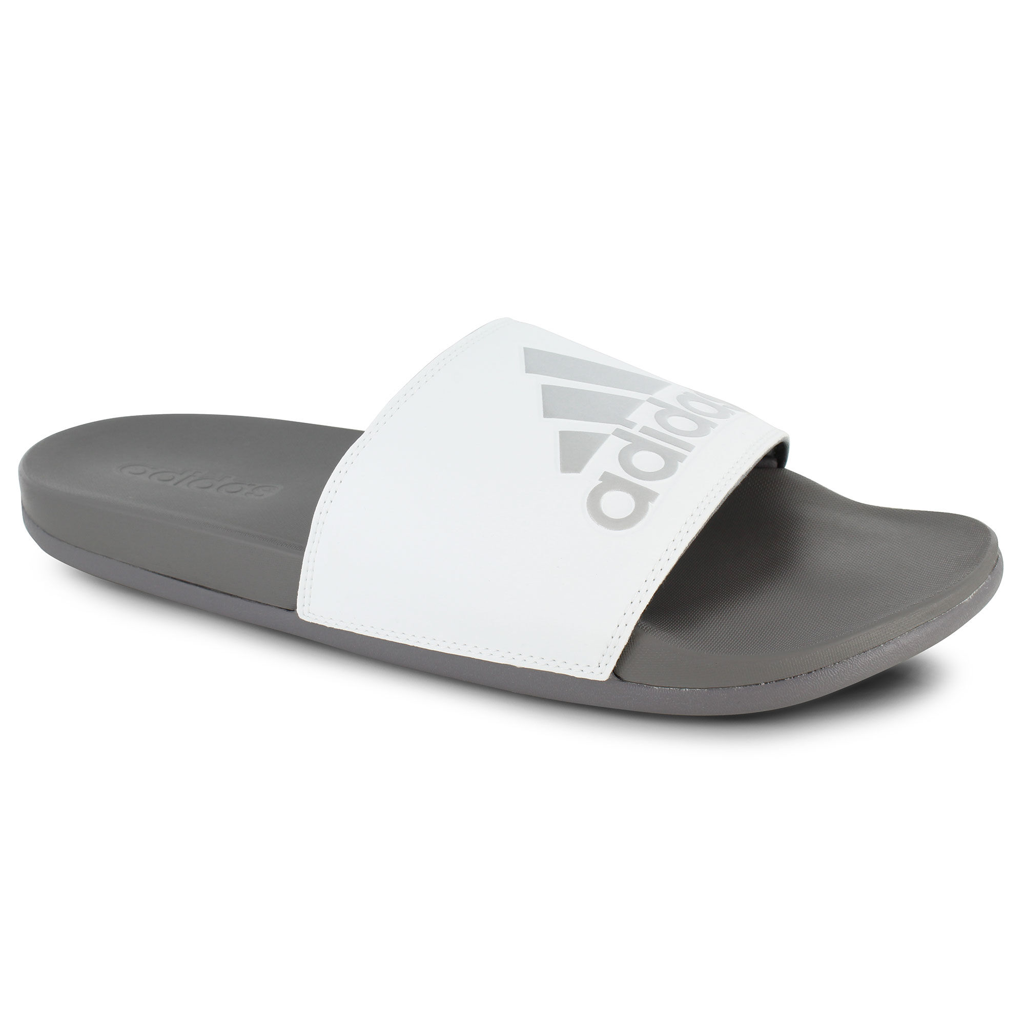 adidas cloudfoam slides white