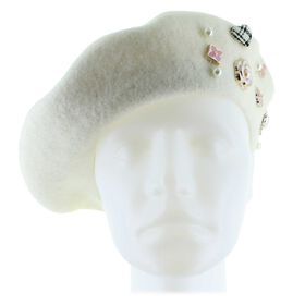  Women's Couture Gems Beret With Charms Front View