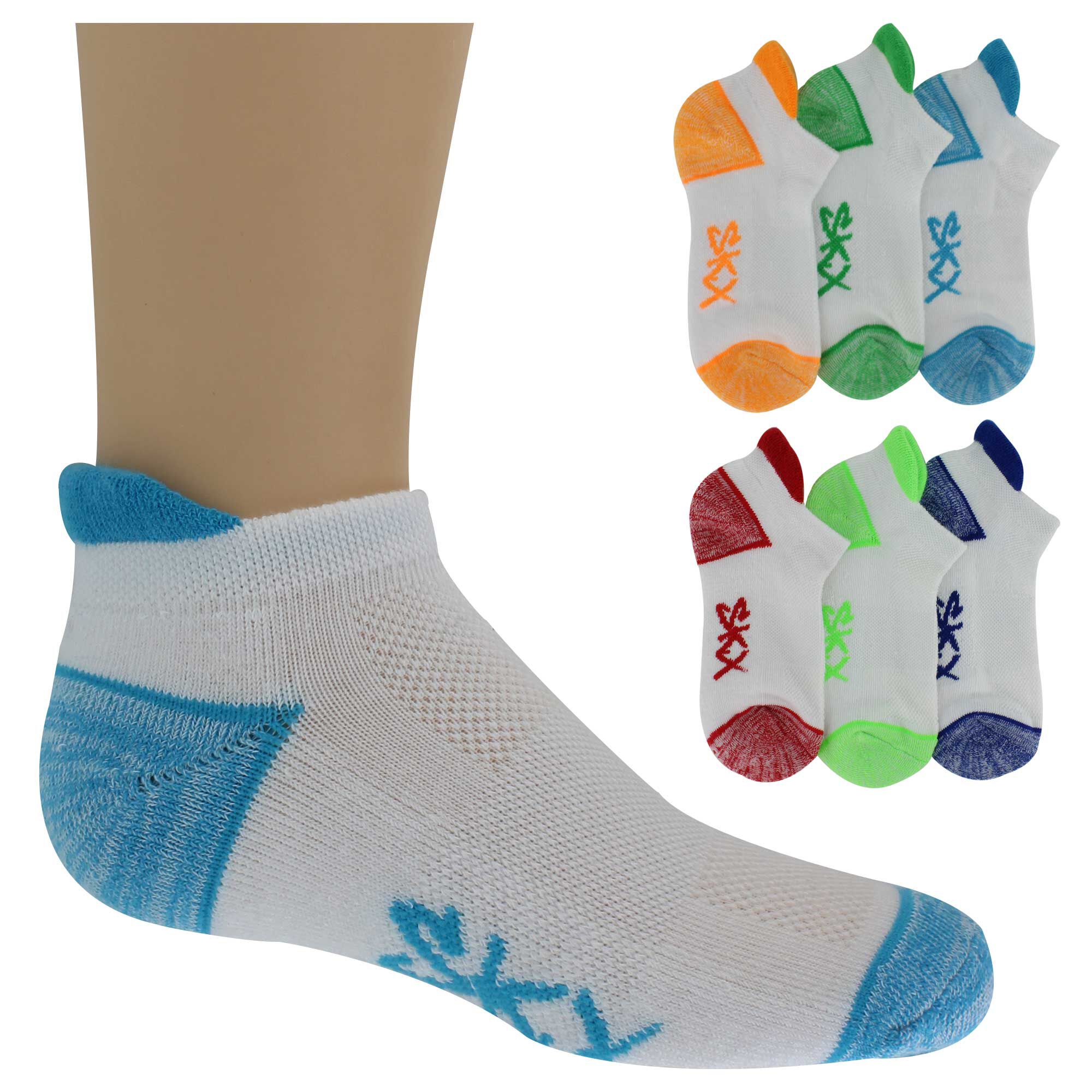 Kids' Skechers Low-Cut With Tab 6-Pair Pack Side View With Package