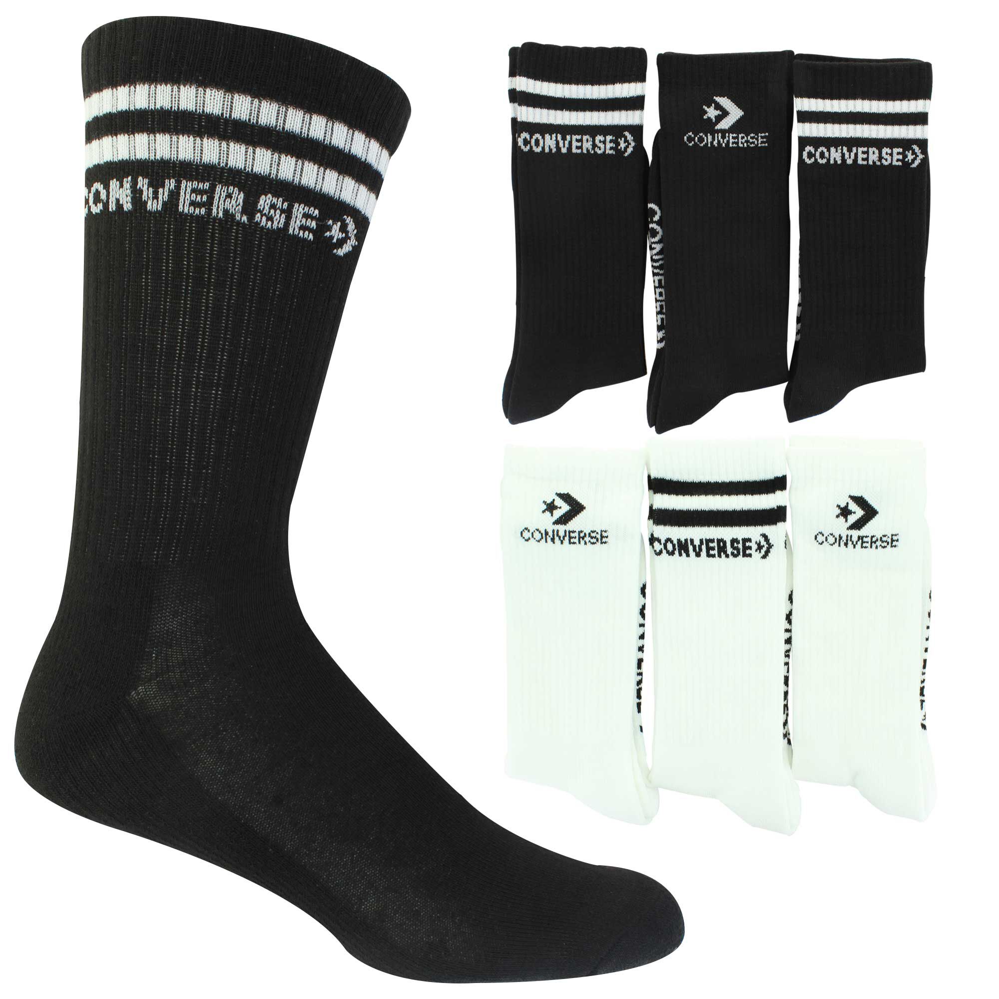 Men's Converse Half-Cushion Crew 6-Pair Pack Side View With Package