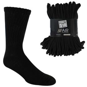 Socks Men's Air Sports World XL Crew 10 For $10 Men's Air Sports World XL Crew 10 For $10, Black, hi-res