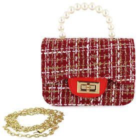 Red Shoes & Accessories Willow & Ruby Tweed Mini Bag Front View