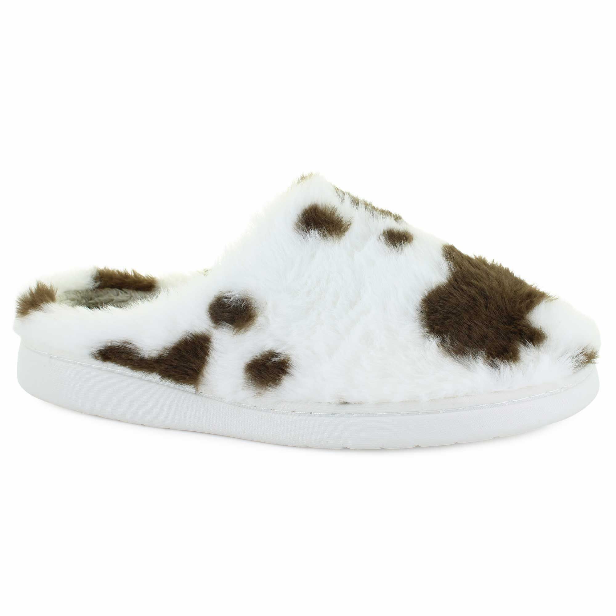 Women's Mia Cow-Print Slipper Right Side View