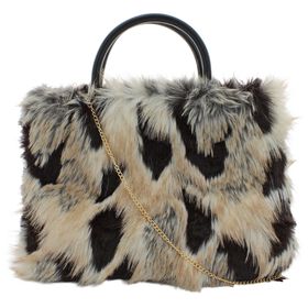  d'margeaux Faux-Fur Tote Front View