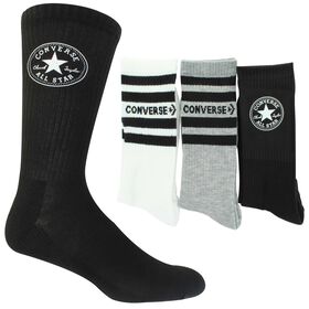 Socks Men's Converse Half-Cushion Logo Crew 3-Pair Pack Side View With Package