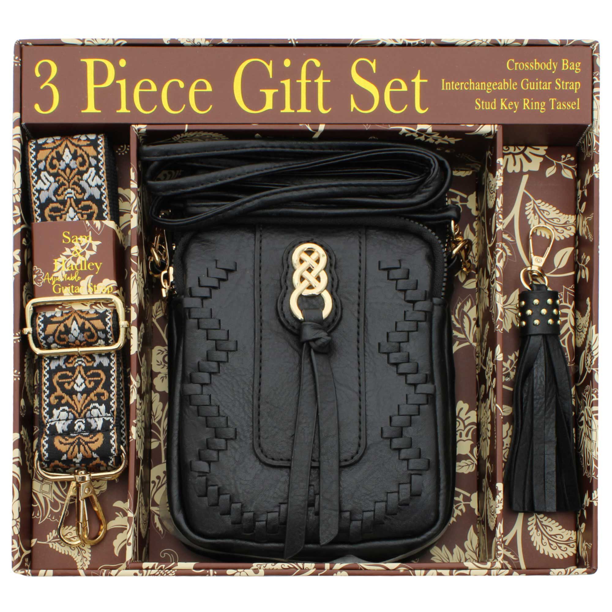 Sam & Hadley Boxed Stitched Crossbody Gift Set Front View