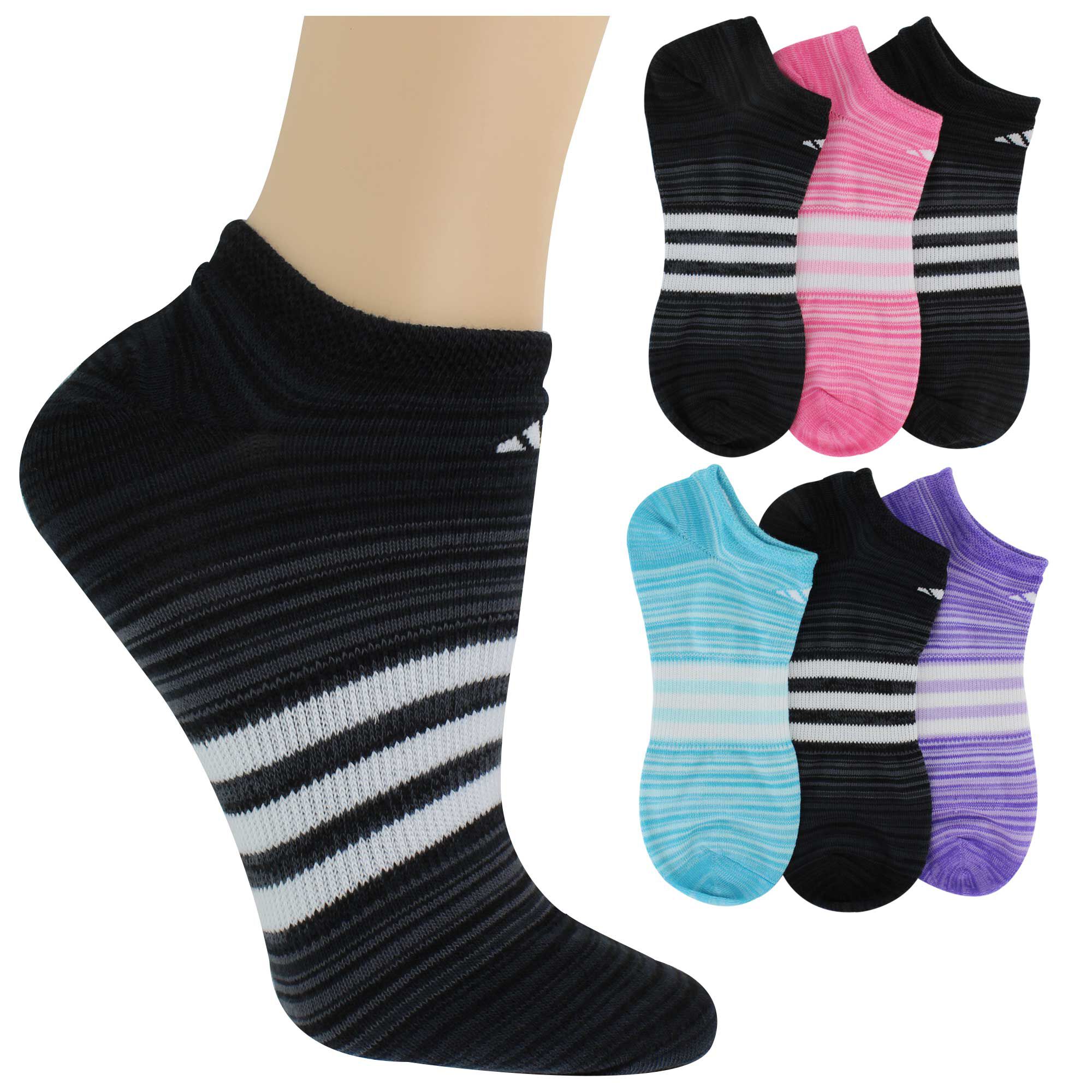 Women's adidas SUPERLITE No-Show 6-Pair Pack Side View With Package