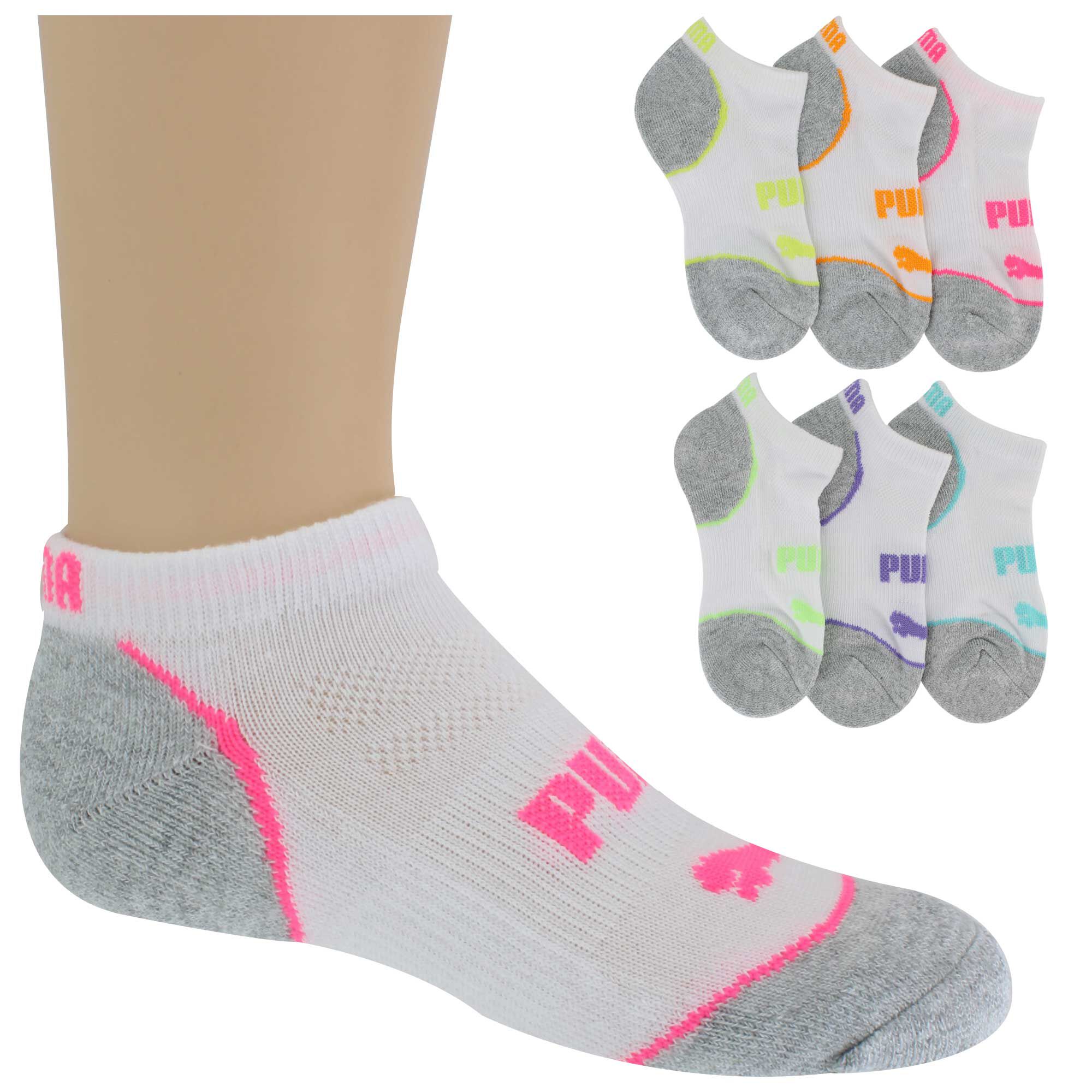 Kids' PUMA Cushioned Low-Cut 6-Pair Pack Side View With Package