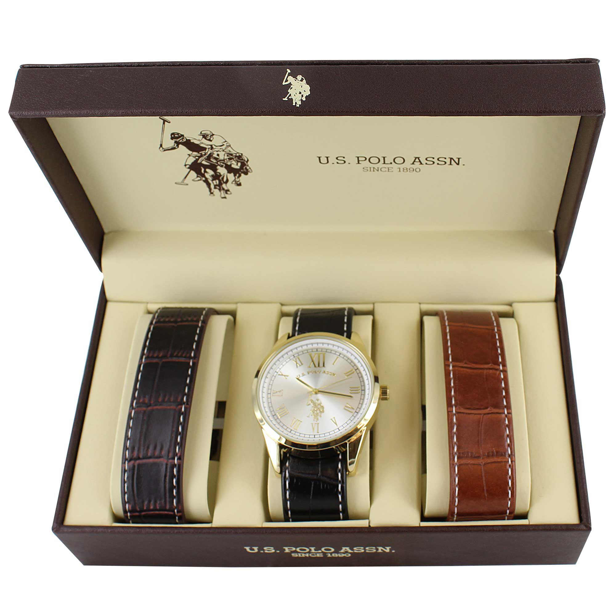 U.S. Polo Association 3-In-1 Watch Set Front Set View