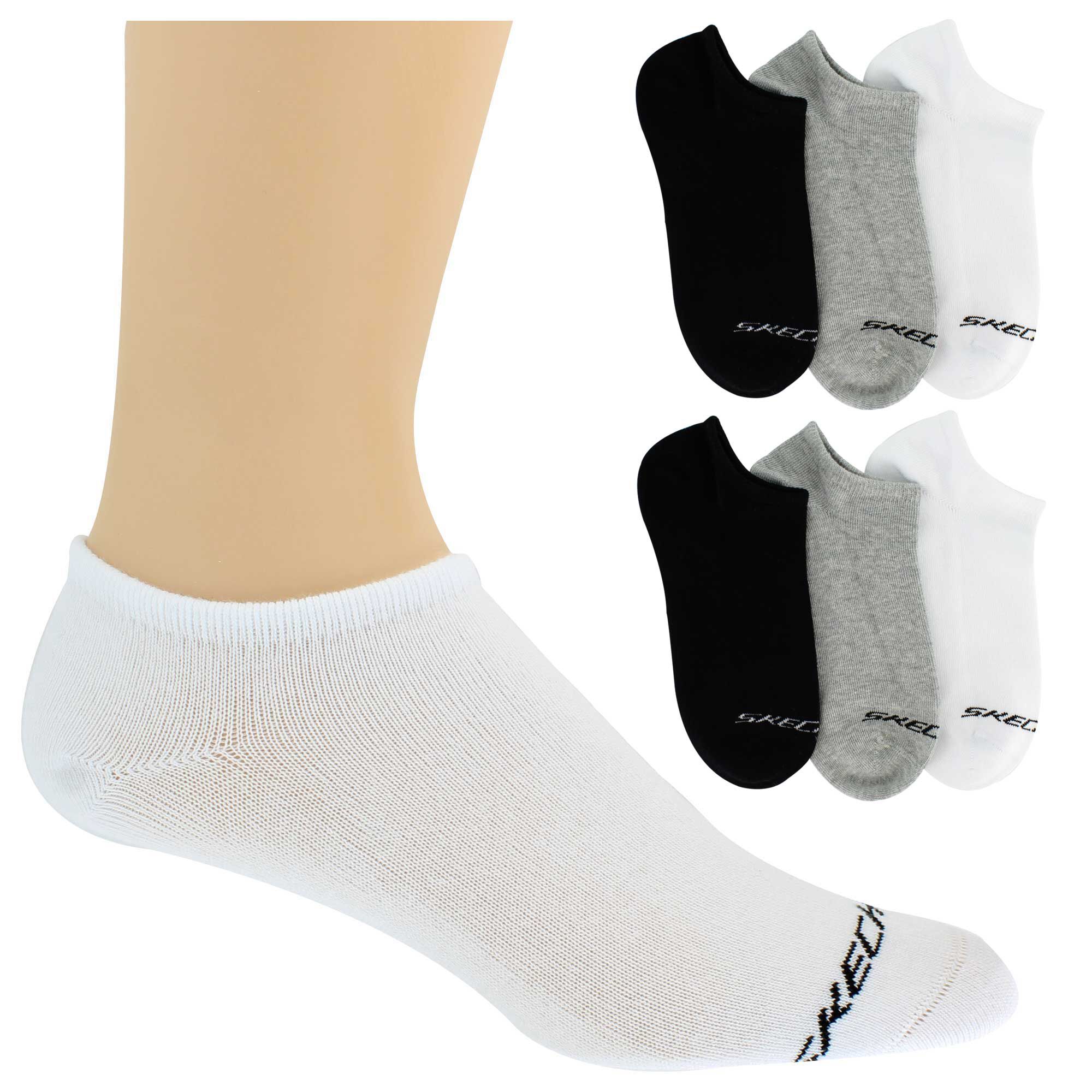 Men's Skechers Basic No-Show 6-Pair Pack Side View With Package