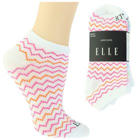 10 For $10 Socks Women's Elle Mixed Pattern No-Show 10 For $10 Side View With Package