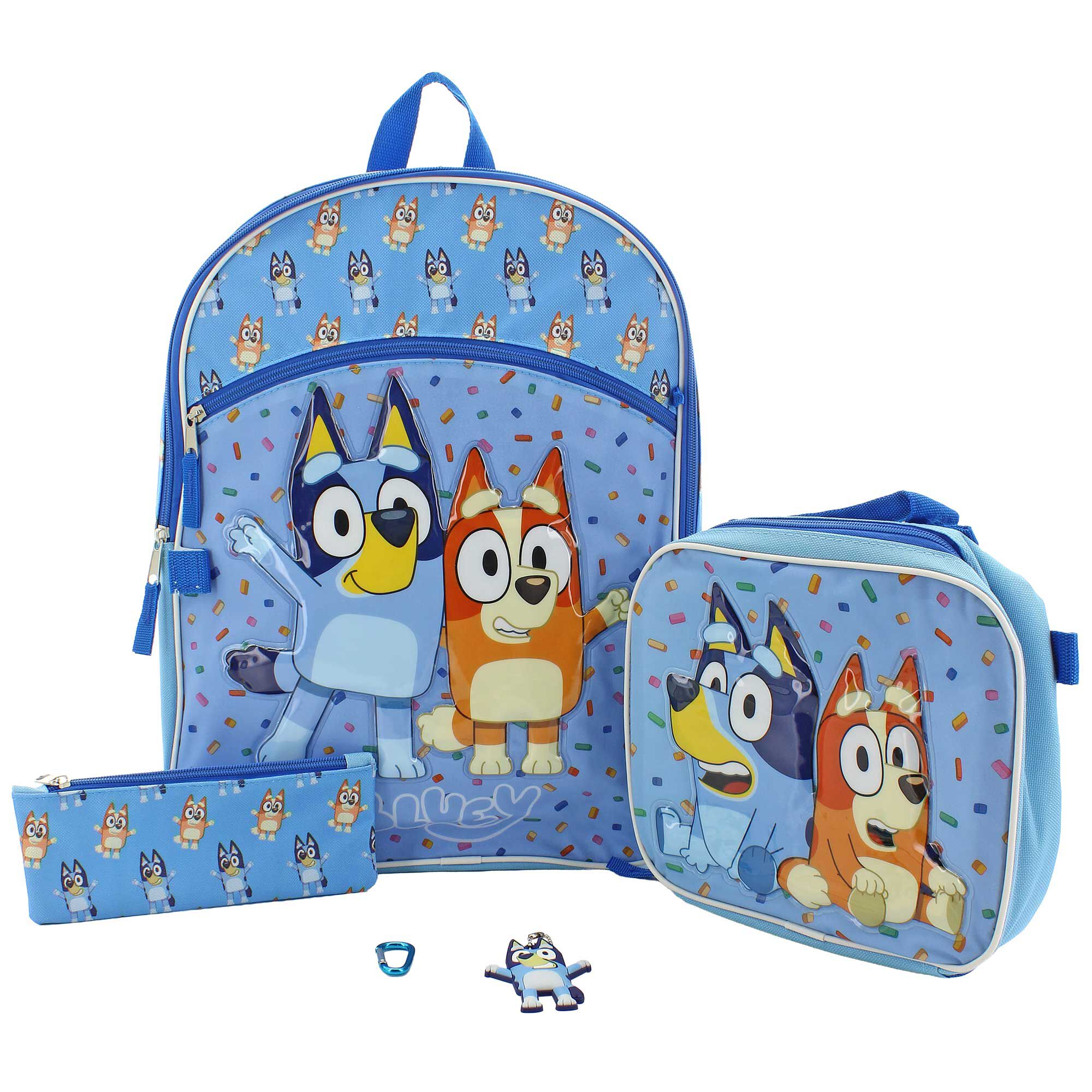 Bluey 5-Piece Backpack Set Front View