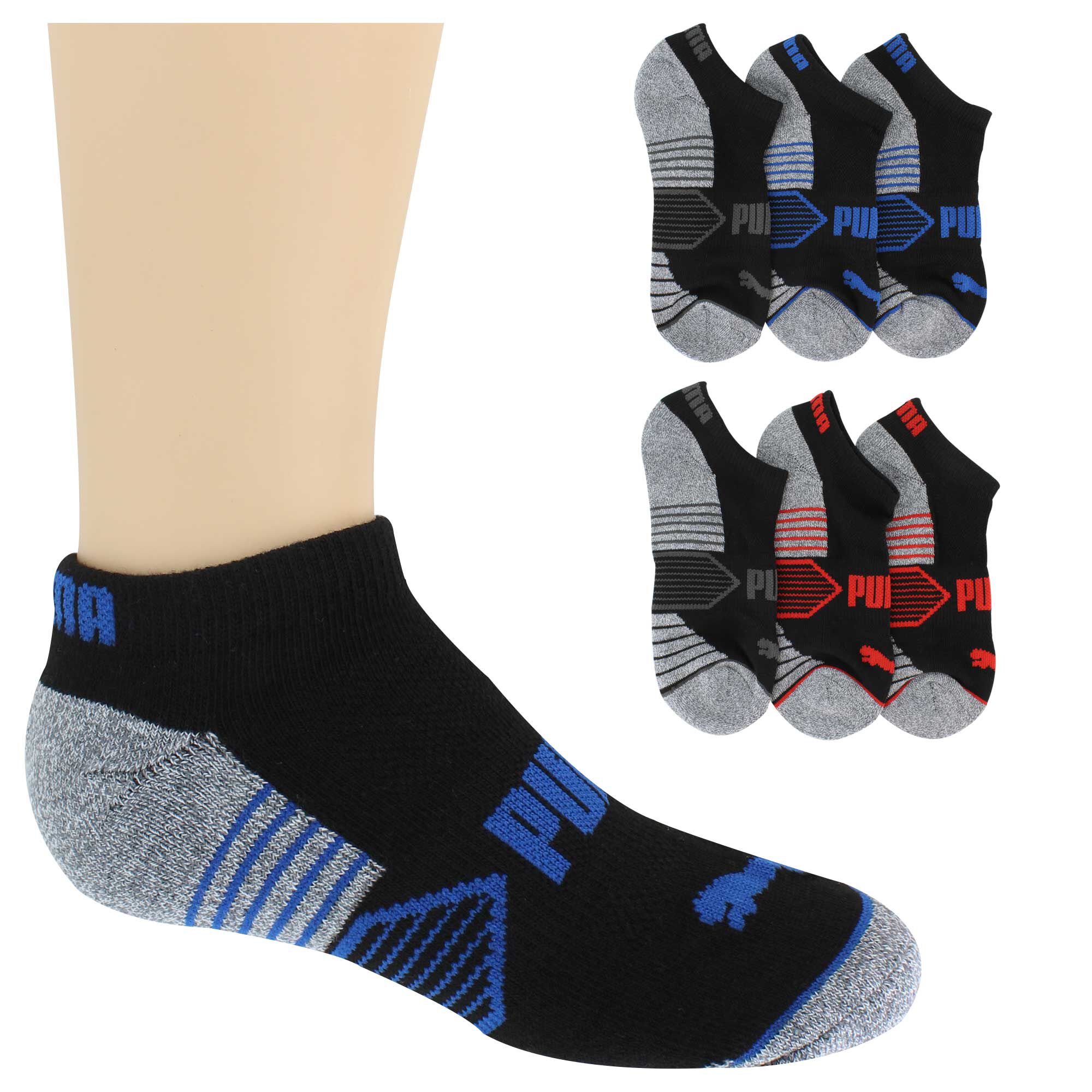 Kids' PUMA Premium Low-Cut Sock 6-Pair Pack Side View With Package