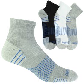 Socks Men's Copper Fit Quarter Crew 3-Pair Pack Side View With Package