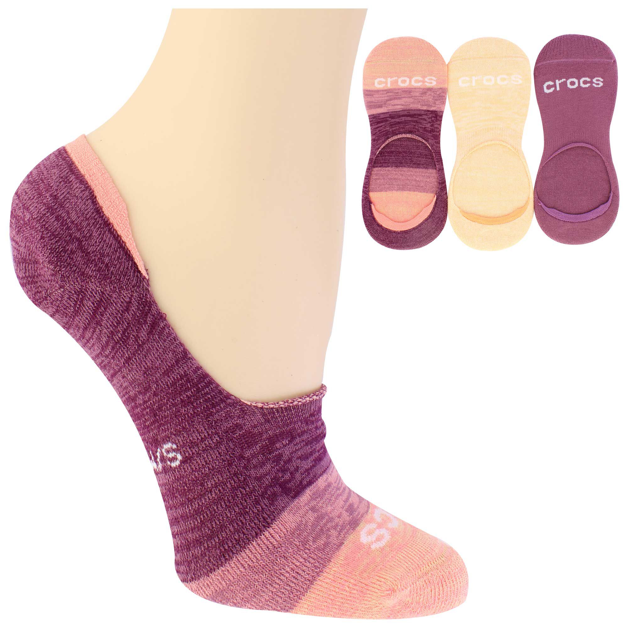 Women's Crocs Lunar Dusk Hidden Liner 3-Pair Pack Side View With Package
