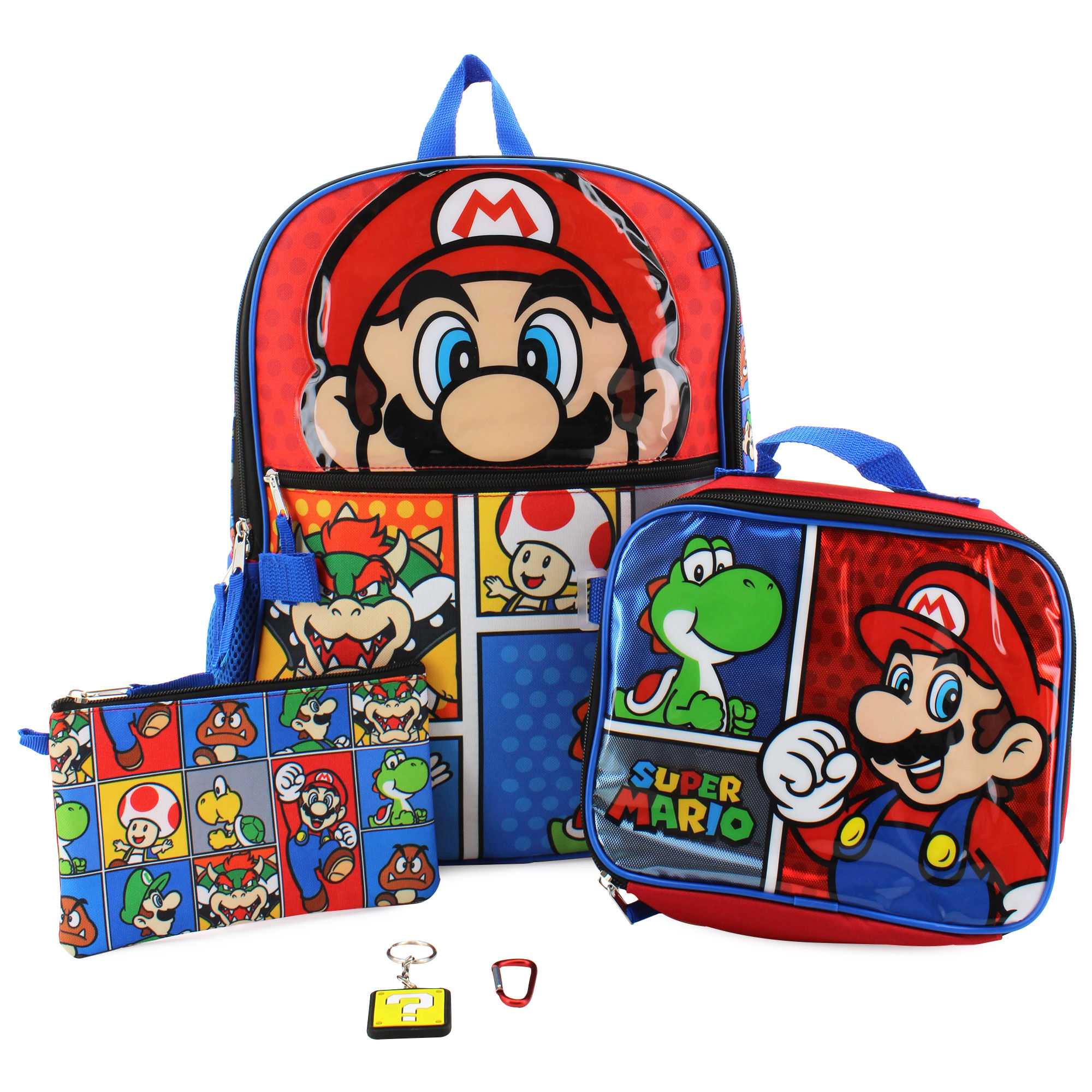 Super Mario 5-Piece Backpack Set Front View