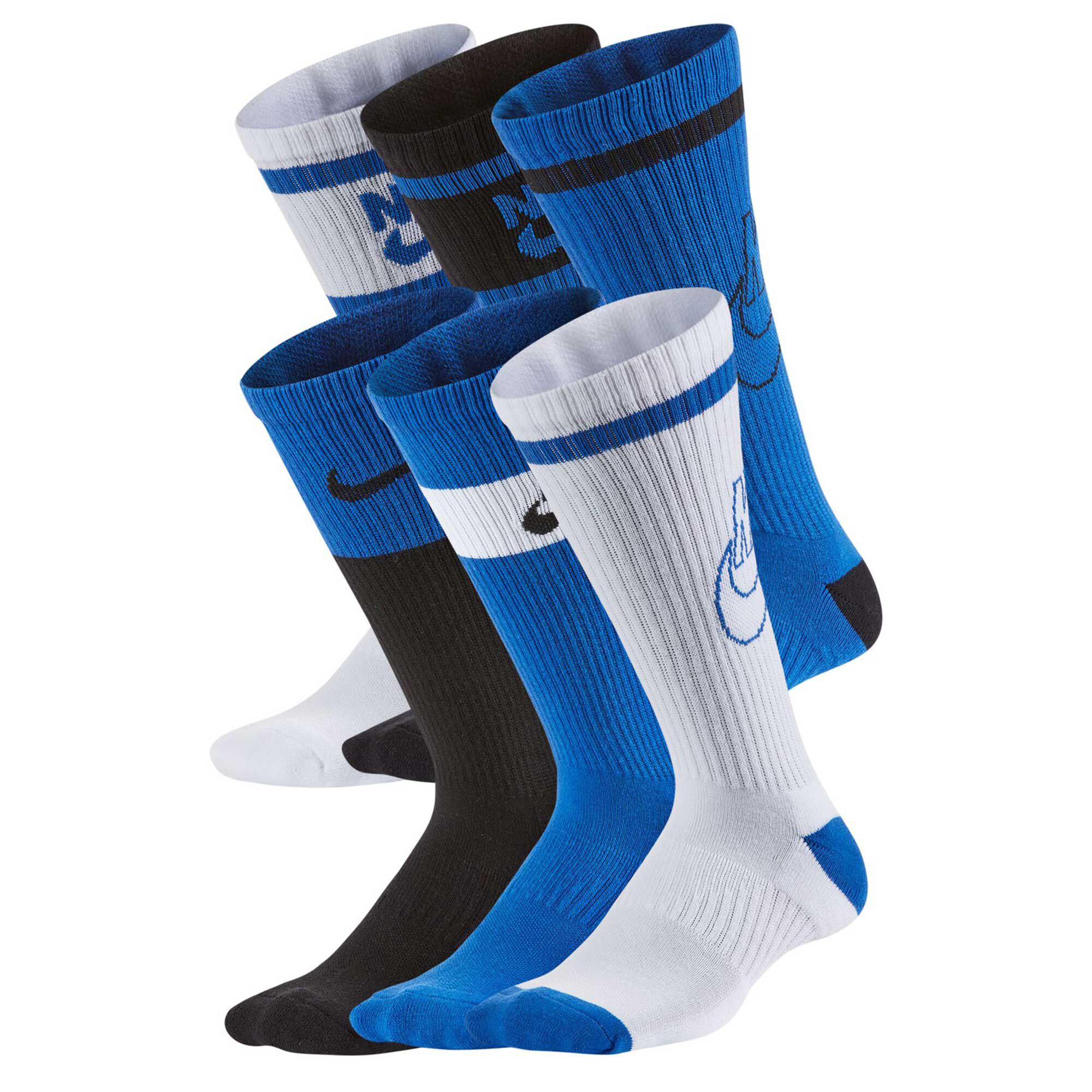 Kids' Nike Cushioned Crew SIZE 3Y-5Y 6-PAIR PACK Front Side View