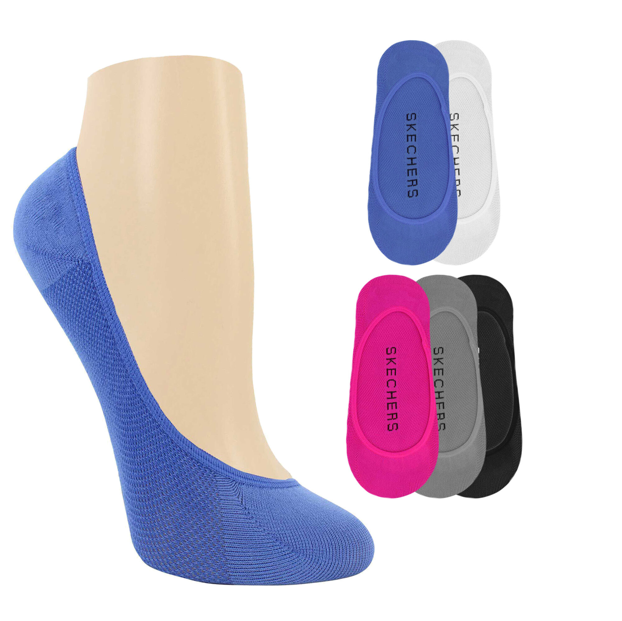 Women's Skechers Liner 5-Pair Pack Side View With Package