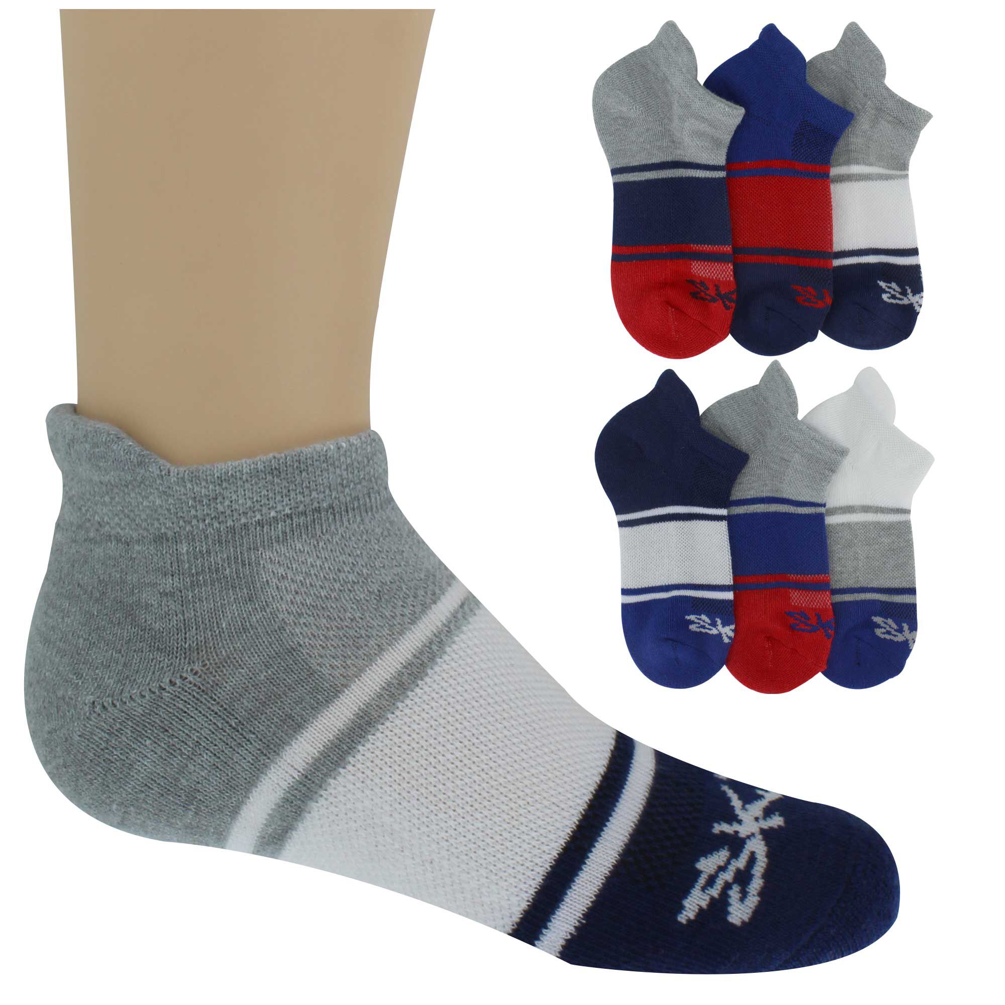 Kids' Skechers Low-Cut With Padded Tab 6-Pair Pack Side View With Package