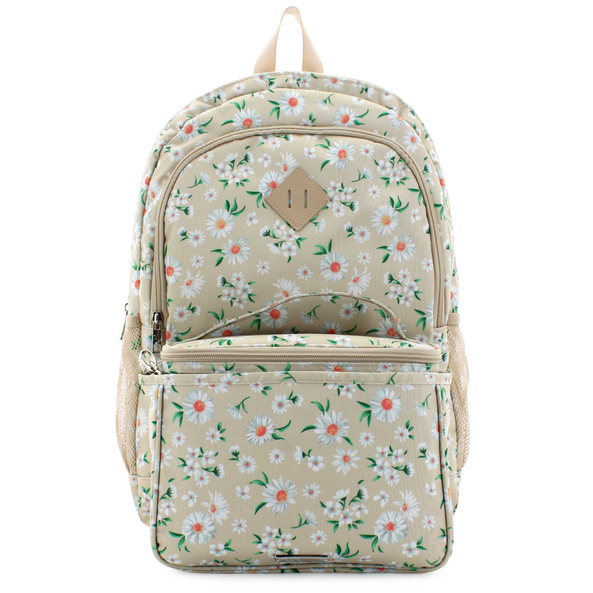Madden Girl Daisy-Print Backpack And Lunchbox Front View