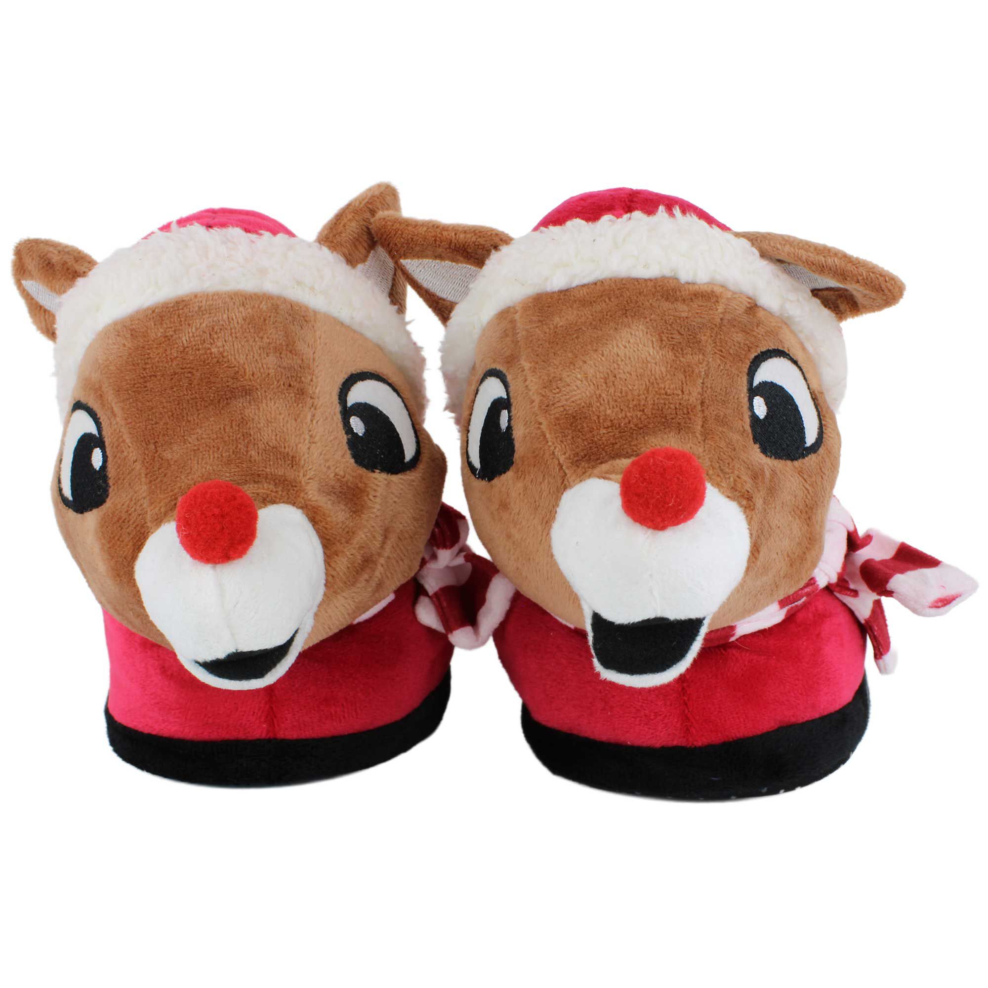 Adult Rudolph The Red-Nosed Reindeer Slippers XS/S Front View