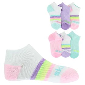 Infants' Socks Girls' Skechers Low-Cut 6-Pair Pack Side View With Package