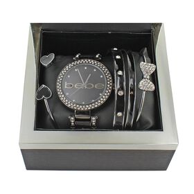 Watches bebe Faux-Diamond Watch And Bangle Set Front Set View