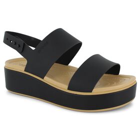 Footbed Sandals Crocs Brooklyn Low Wedge Front View