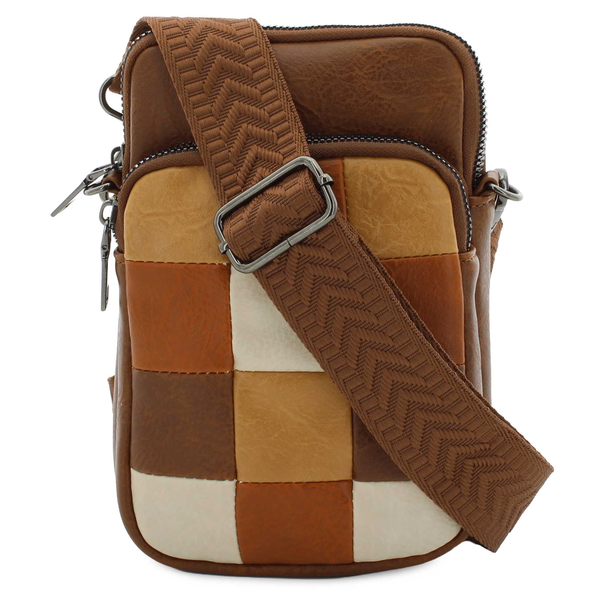 Sam & Hadley Patchwork North/South Crossbody Front View