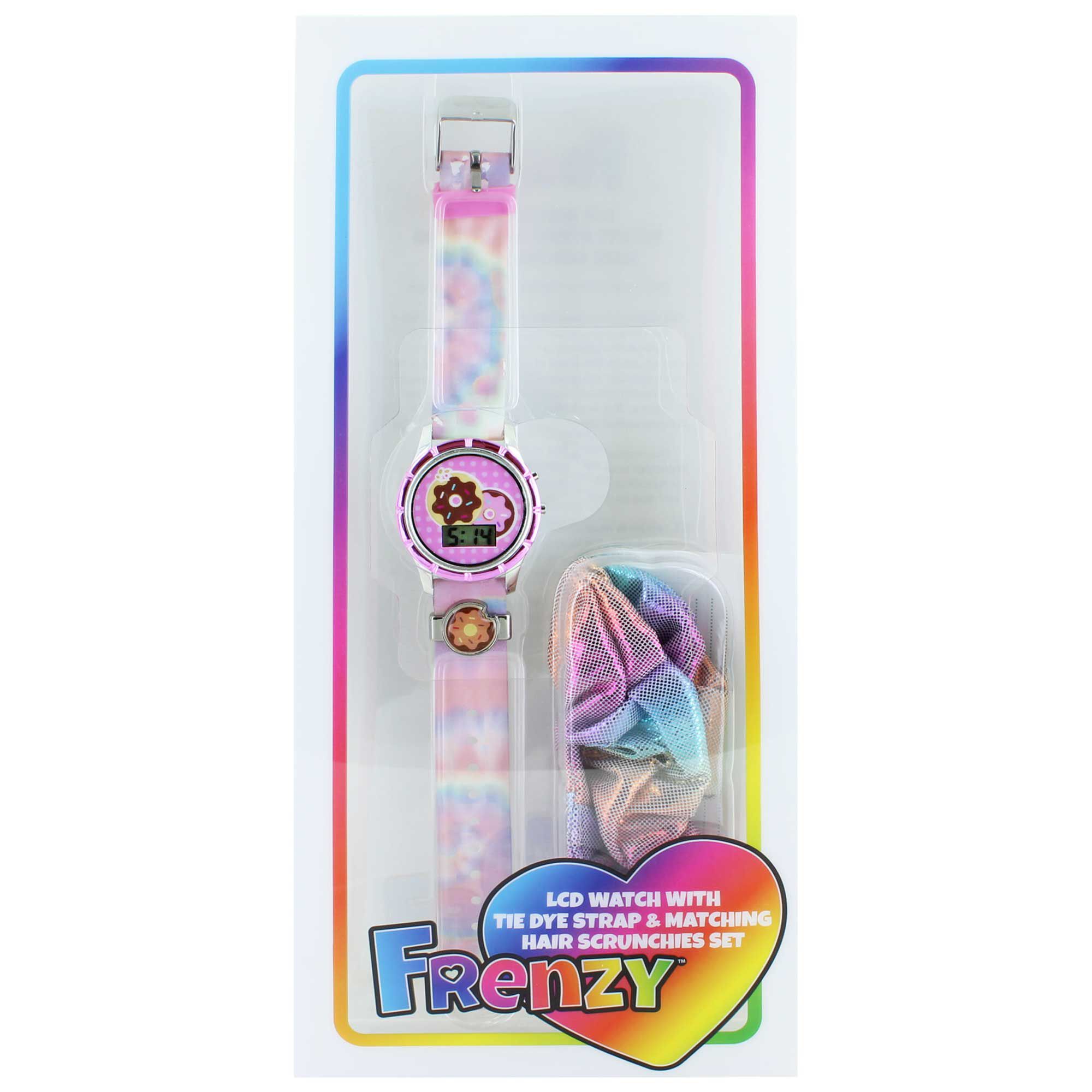 Frenzy Donut LCD Watch & Hair Scrunchie Front View
