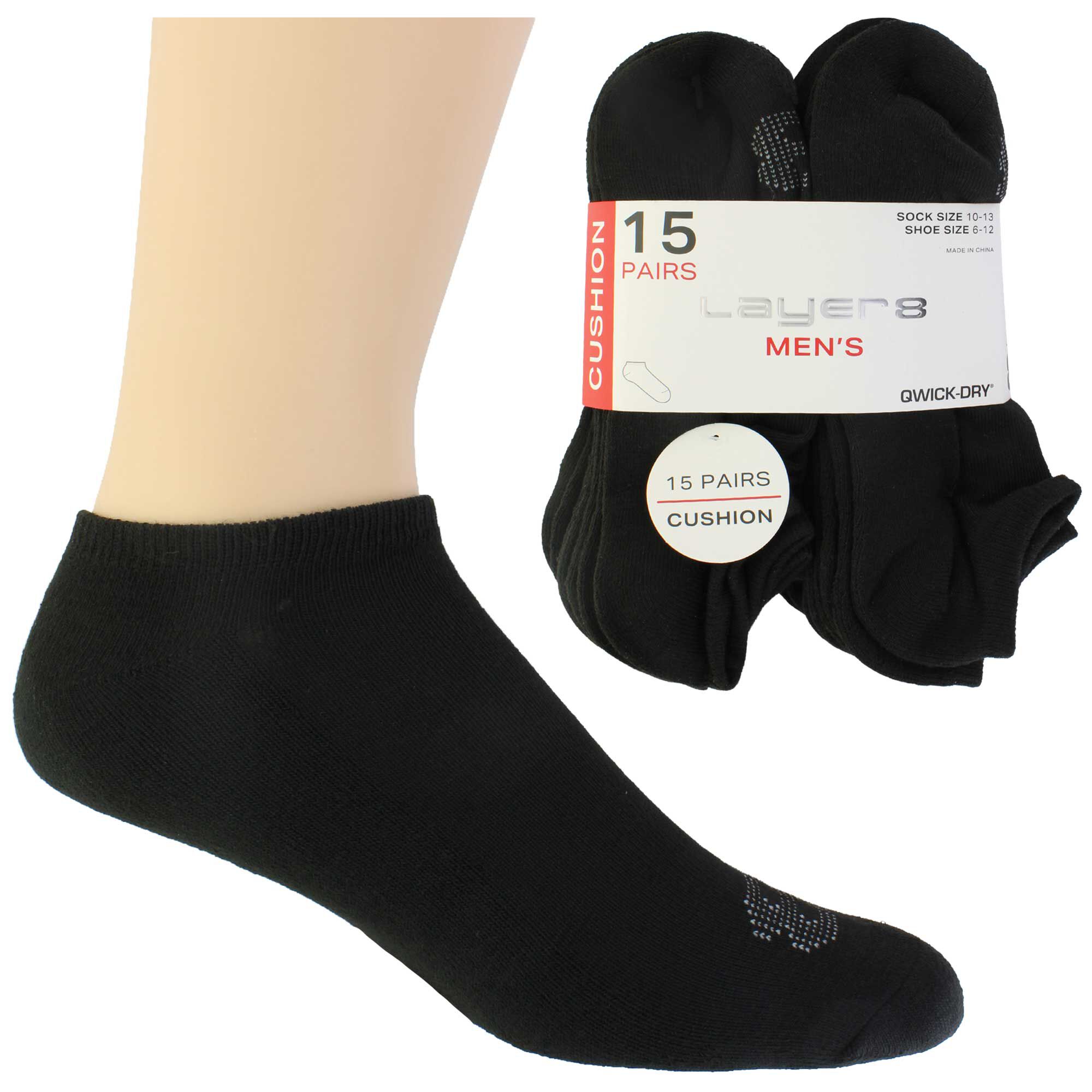 Men's Layer 8 Cushion No-Show 15 For $10 Side View With Package