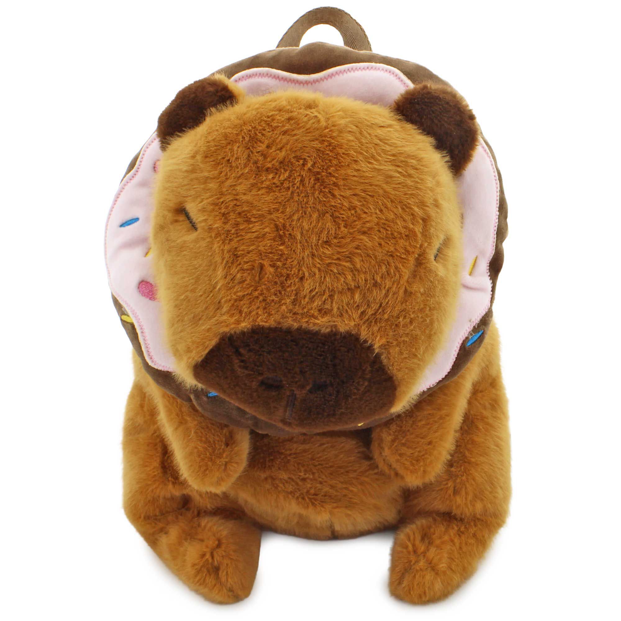 Carried Away Donut Capybara Plush Backpack Front View