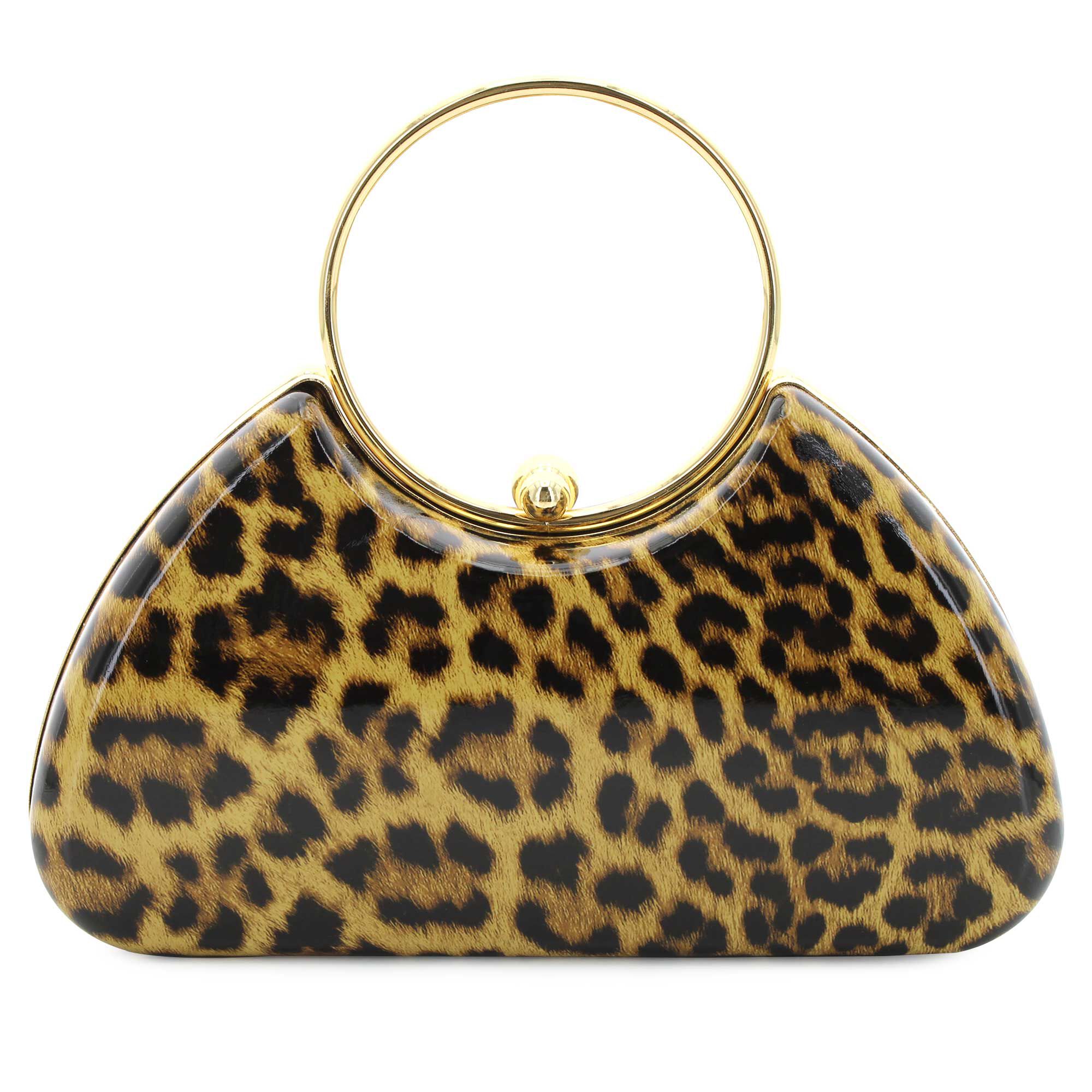Sophia Taylor Leopard-Print Clutch Front View