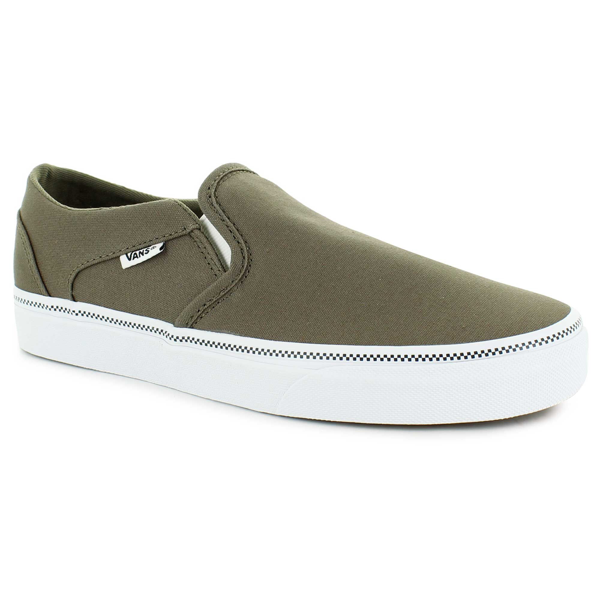 Vans slip outlet on olive green